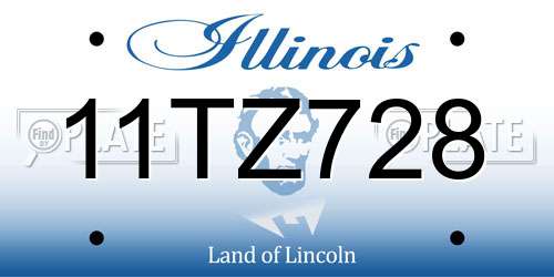 11TZ728 Illinois License Plate