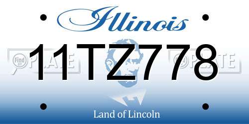 11TZ778 Illinois License Plate