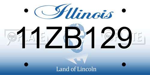 11ZB129 Illinois License Plate