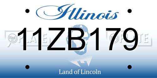 11ZB179 Illinois License Plate