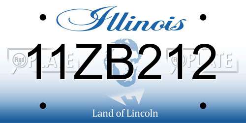 11ZB212 Illinois License Plate