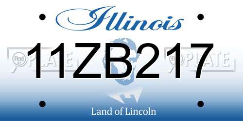 11ZB217 Illinois License Plate