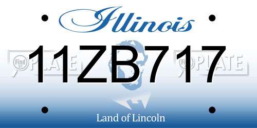 11ZB717 Illinois License Plate