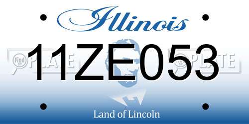 11ZE053 Illinois License Plate