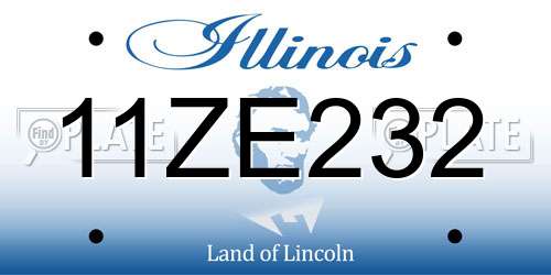 11ZE232 Illinois License Plate