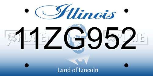 11ZG952 Illinois License Plate