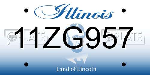 11ZG957 Illinois License Plate