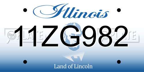 11ZG982 Illinois License Plate