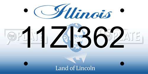 11ZI362 Illinois License Plate