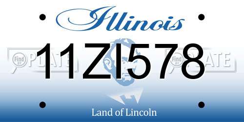11ZI578 Illinois License Plate