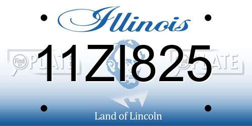 11ZI825 Illinois License Plate