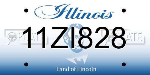 11ZI828 Illinois License Plate