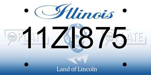 11ZI875 Illinois License Plate