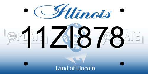11ZI878 Illinois License Plate