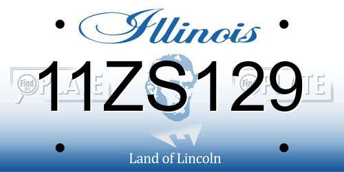 11ZS129 Illinois License Plate