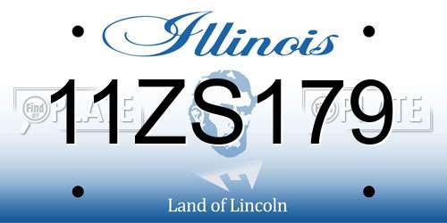 11ZS179 Illinois License Plate