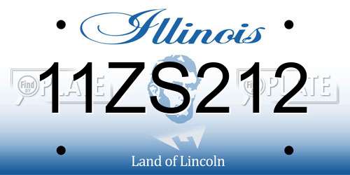 11ZS212 Illinois License Plate