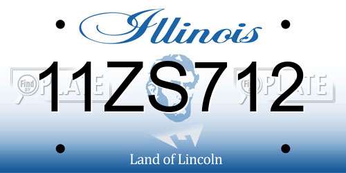 11ZS712 Illinois License Plate
