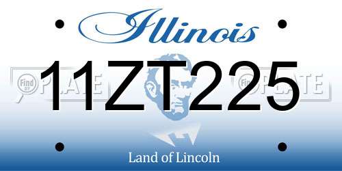 11ZT225 Illinois License Plate