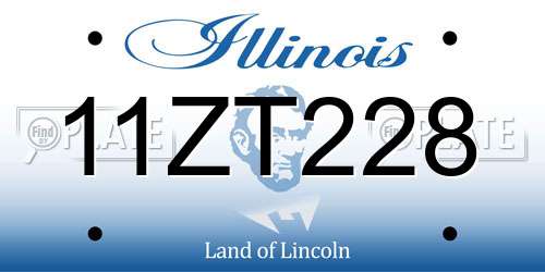 11ZT228 Illinois License Plate