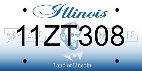 11ZT308 Illinois License Plate