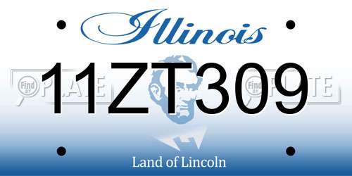 11ZT309 Illinois License Plate