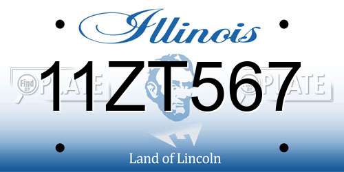 11ZT567 Illinois License Plate