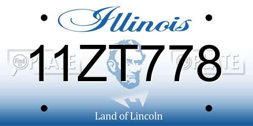 11ZT778 Illinois License Plate