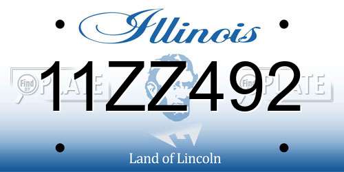 11ZZ492 Illinois License Plate