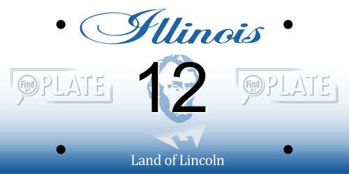 12 Illinois License Plate