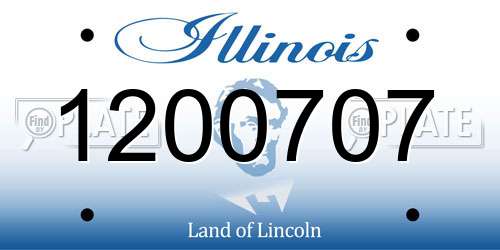 1200707 Illinois License Plate