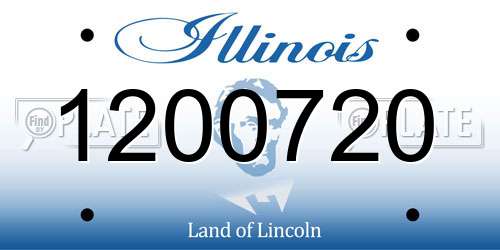1200720 Illinois License Plate