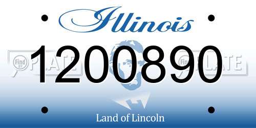 1200890 Illinois License Plate