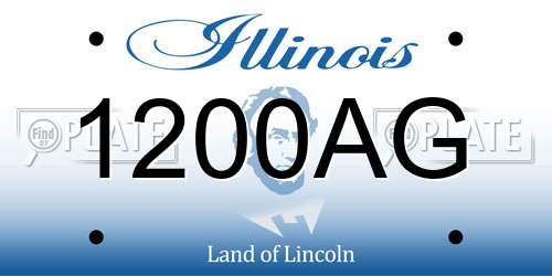 1200AG Illinois License Plate