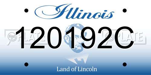120192C Illinois License Plate