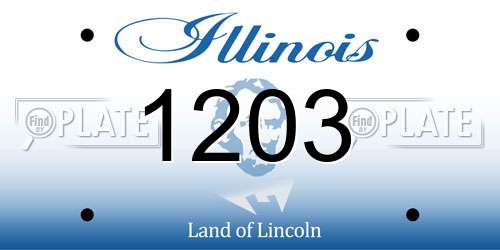 1203 Illinois License Plate