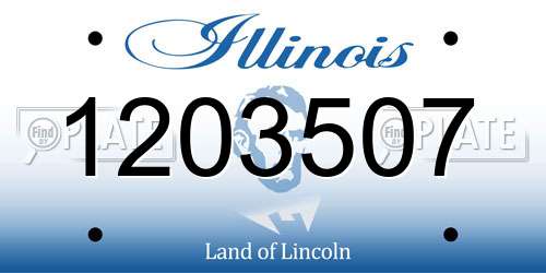 1203507 Illinois License Plate