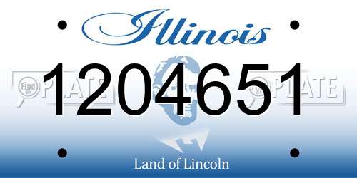 1204651 Illinois License Plate