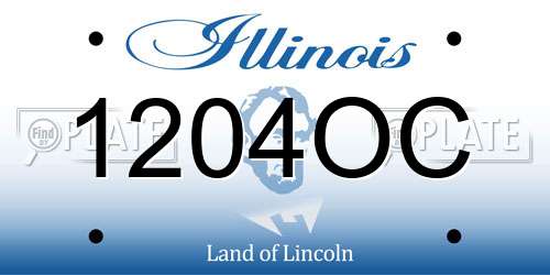 1204OC Illinois License Plate
