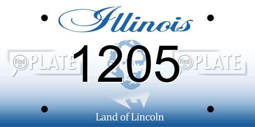 1205 Illinois License Plate