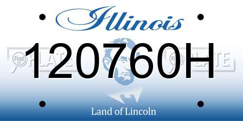 120760H Illinois License Plate