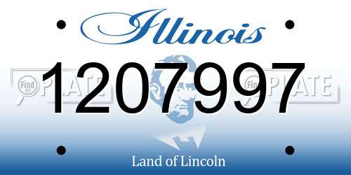 1207997 Illinois License Plate