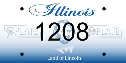 1208 Illinois License Plate
