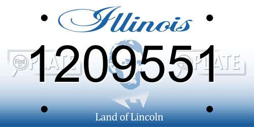 1209551 Illinois License Plate