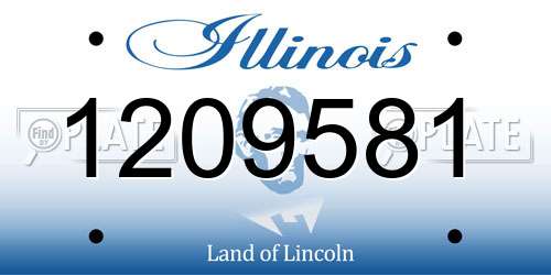 1209581 Illinois License Plate