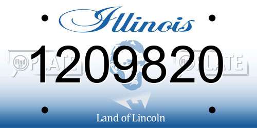 1209820 Illinois License Plate