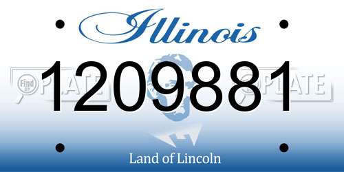 1209881 Illinois License Plate