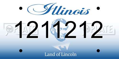 1211212 Illinois License Plate