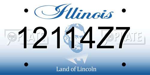 12114Z7 Illinois License Plate