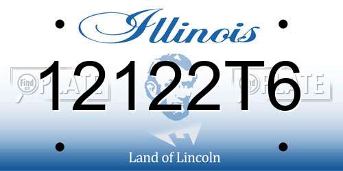 12122T6 Illinois License Plate